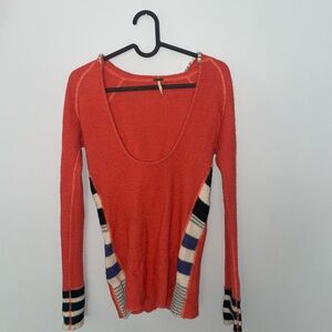 Free people hoodie small orange
